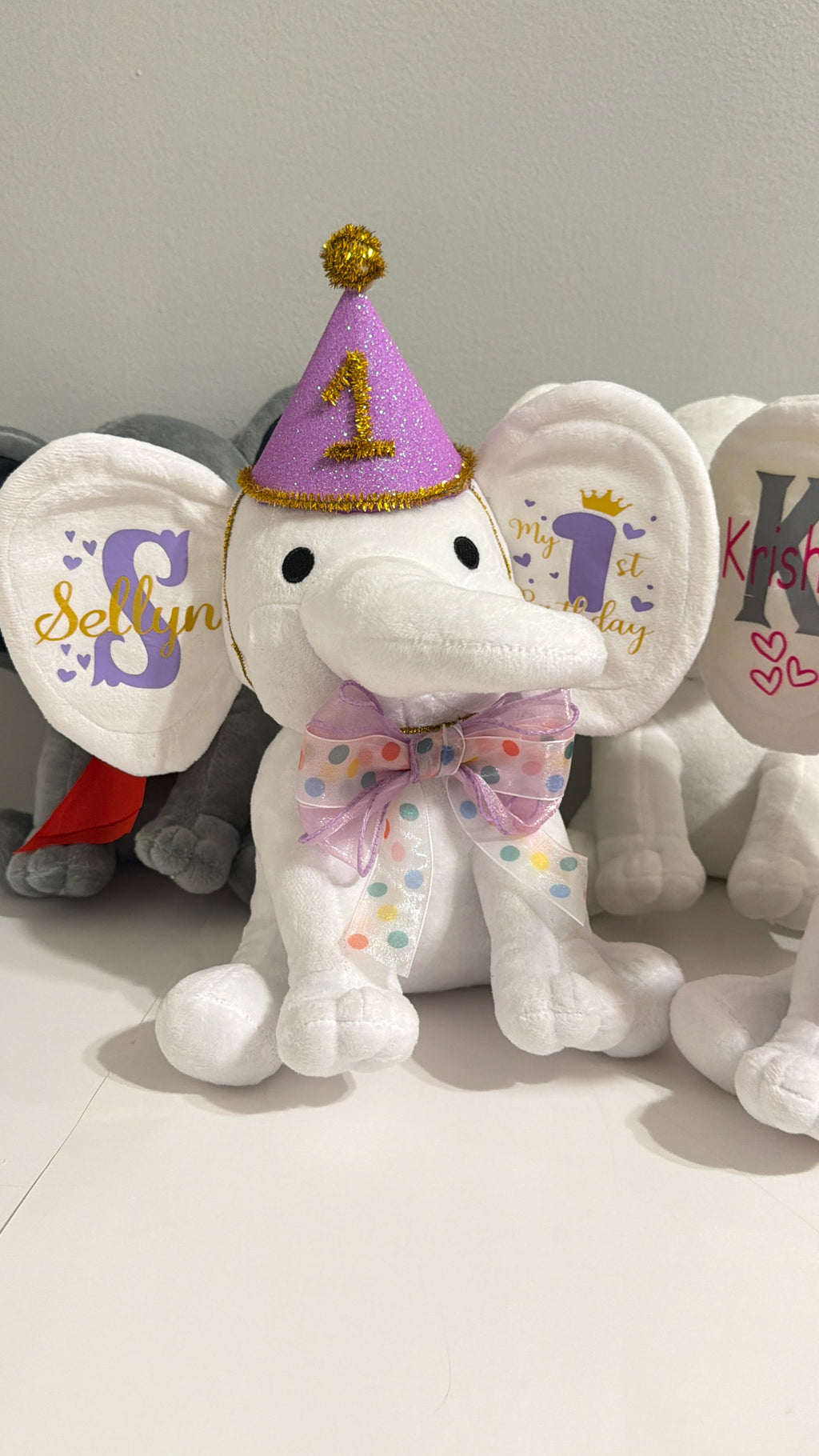 Personalized 'My First Birthday' Elephant Plush