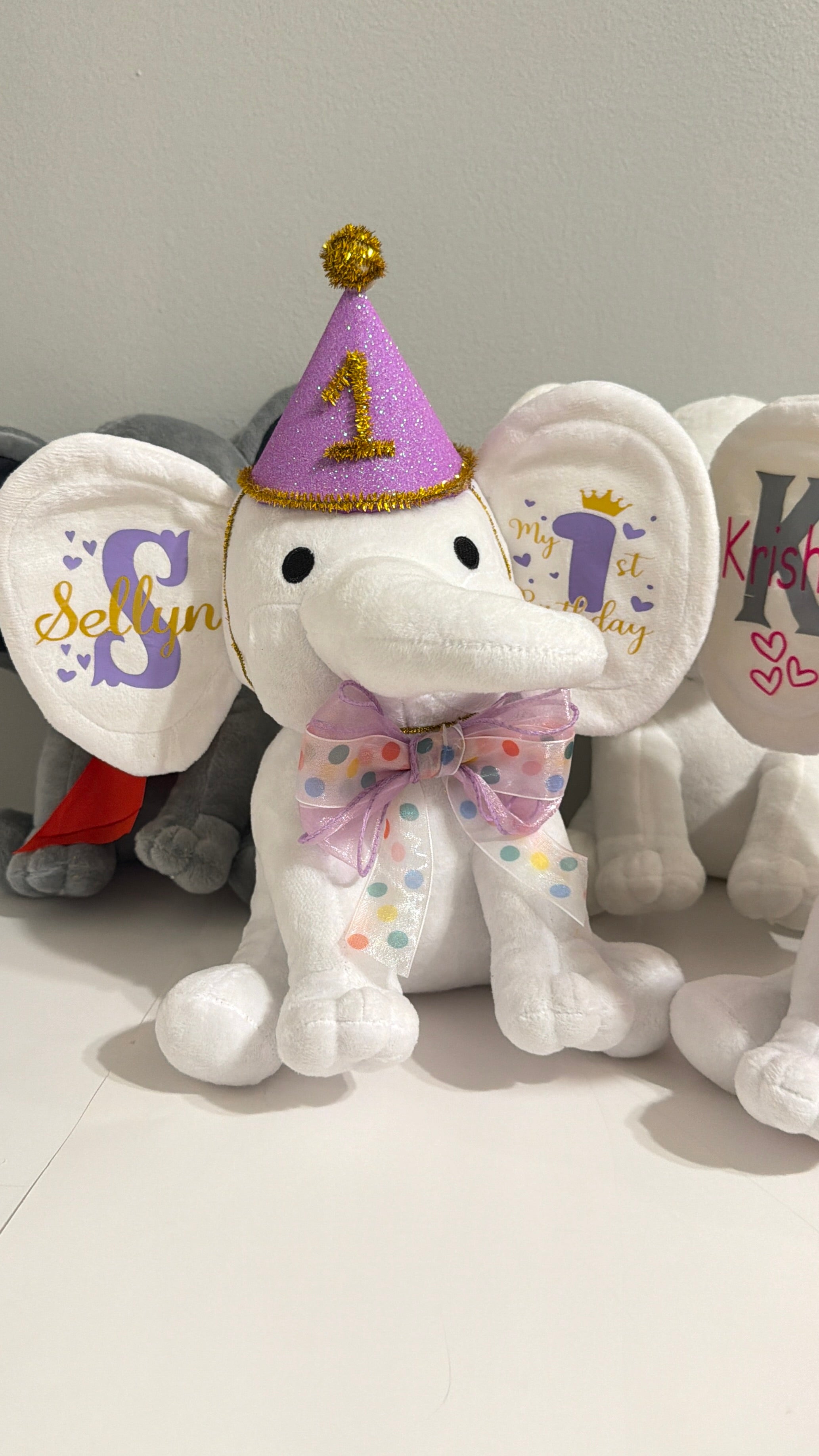 Personalized 'My First Birthday' Elephant Plush