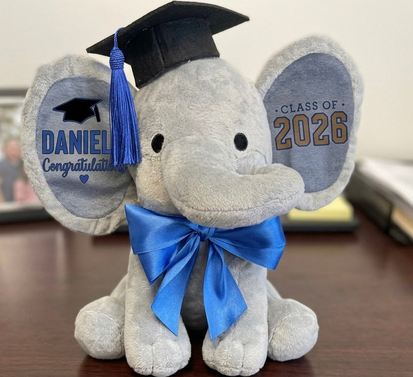 Personalized Graduation Elephant Plush