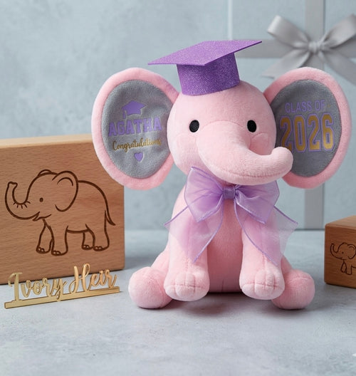 Personalized Graduation Elephant Plush