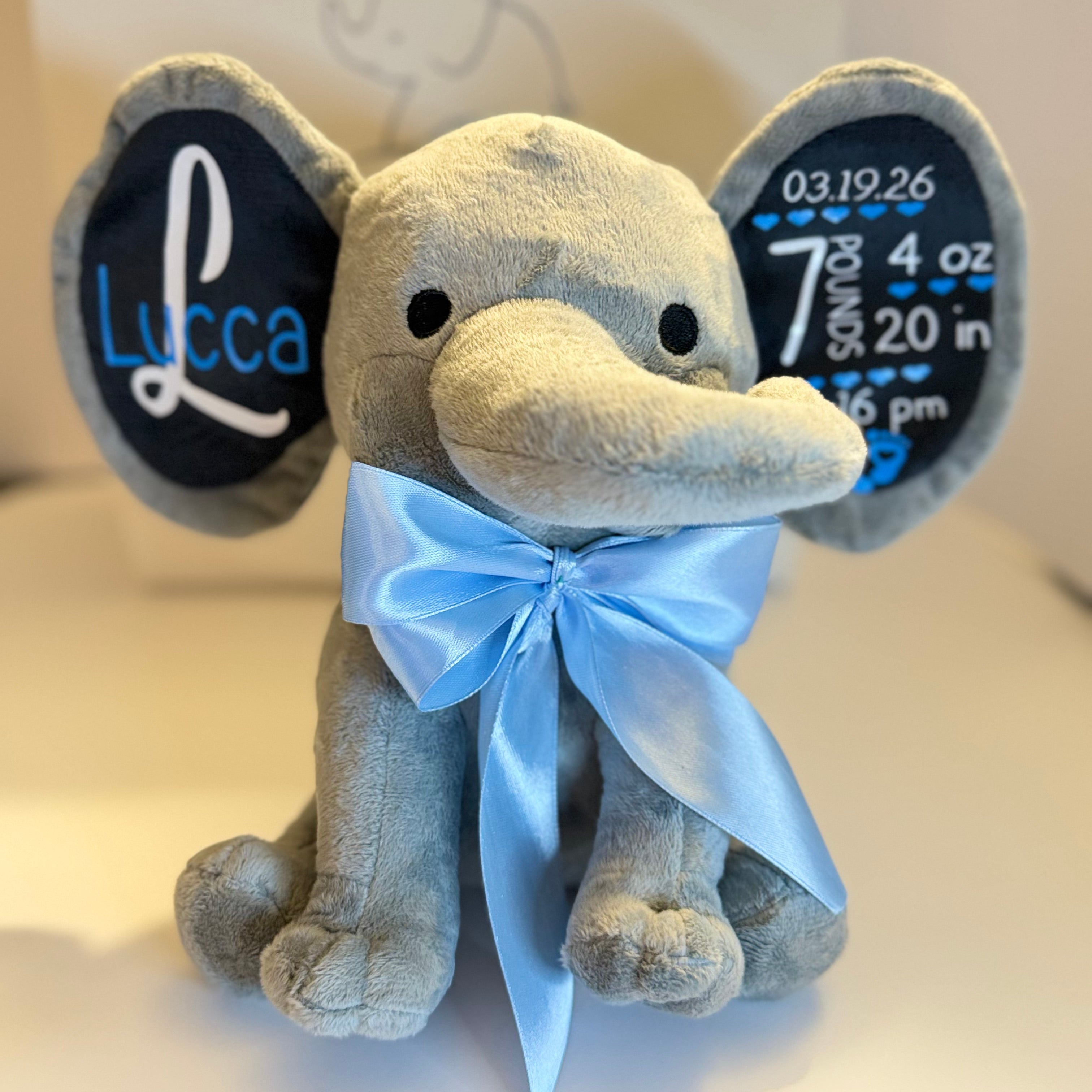 Personalized Birth Stats Elephant