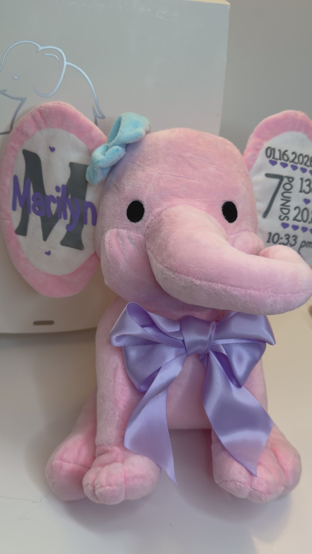Personalized Birth Stats Elephant
