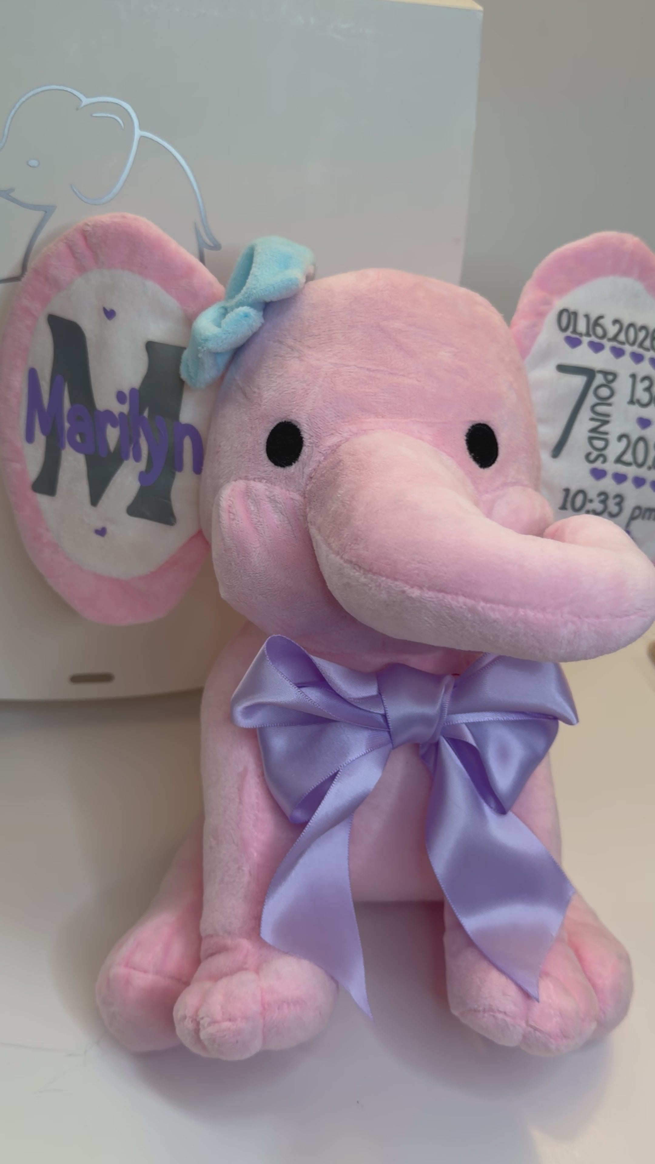 Personalized Birth Stats Elephant